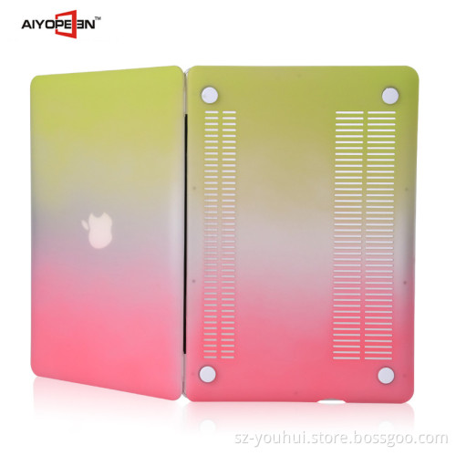 Fashion and Simple colourful cover rainbow matte hard case for macbook pro 13' 15' inch